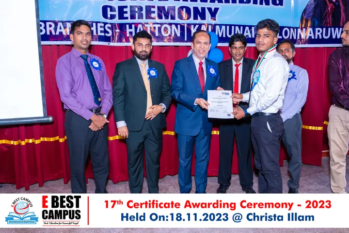 Photograph from the 17th Certificate Awarding Ceremony in Kalmunai