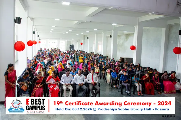 Photograph from the 19th Certificate Awarding Ceremony in Passara